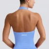 Define Luxe Halterneck Tank Top in Light Blue