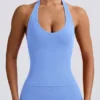 Define Luxe Halterneck Tank Top in Light Blue