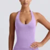 Define Luxe Halterneck Tank Top in Lilac
