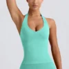 Define Luxe Halterneck Tank Top in Mint