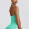 Define Luxe Halterneck Tank Top in Mint