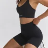 Define Luxe High-Waist Biker Shorts in Black
