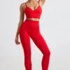Define Luxe High-Waist Leggings in Red