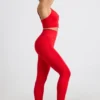 Define Luxe High-Waist Leggings in Red