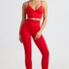 Define Luxe High-Waist Leggings in Red
