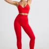 Define Luxe High-Waist Leggings in Red