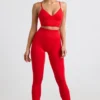 Define Luxe High-Waist Leggings in Red