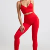 Define Luxe High-Waist Leggings in Red