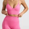 Define Luxe High-Waist Mini Shorts in Hot Pink
