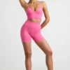 Define Luxe High-Waist Mini Shorts in Hot Pink