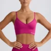 Define Luxe V-Neck Sports Bra in Berry