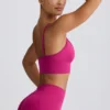 Define Luxe V-Neck Sports Bra in Berry