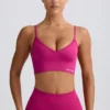 Define Luxe V-Neck Sports Bra in Berry