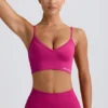 Define Luxe V-Neck Sports Bra in Berry