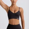 Define Luxe V-Neck Sports Bra in Black