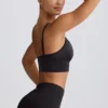 Define Luxe V-Neck Sports Bra in Black