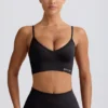 Define Luxe V-Neck Sports Bra in Black