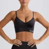 Define Luxe V-Neck Sports Bra in Black