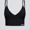 Define Luxe V-Neck Sports Bra in Black