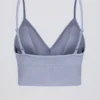 Define Luxe V-Neck Sports Bra in Blue Grey
