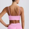 Define Luxe V-Neck Sports Bra in Bubblegum Pink
