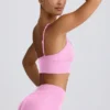 Define Luxe V-Neck Sports Bra in Bubblegum Pink