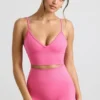 Define Luxe V-Neck Sports Bra in Hot Pink