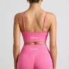 Define Luxe V-Neck Sports Bra in Hot Pink