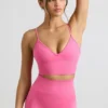 Define Luxe V-Neck Sports Bra in Hot Pink