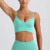 Define Luxe V-Neck Sports Bra in Mint