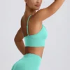 Define Luxe V-Neck Sports Bra in Mint