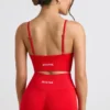 Define Luxe V-Neck Sports Bra in Red