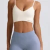 Define Luxe V-Neck Sports Bra in White