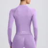 Define Luxe Zip-Up Jacket in Lilac