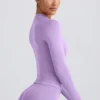 Define Luxe Zip-Up Jacket in Lilac