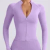Define Luxe Zip-Up Jacket in Lilac
