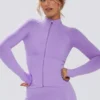 Define Luxe Zip-Up Jacket in Lilac