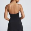 Deia Hardware Detail A-Line Mini Dress in Black
