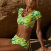 Delos Booty Swim Shorts in Green Print
