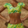 Delos Booty Swim Shorts in Green Print