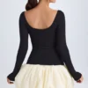 Delphi Modal Scoop-Neck Drop-Waist Bubble Hem Mini Dress in Vanilla