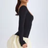 Delphi Modal Scoop-Neck Drop-Waist Bubble Hem Mini Dress in Vanilla