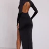 Desdemona Hooded Long Sleeve Maxi Dress in Black