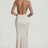 Desiree Backless Halterneck Fishtail Gown in Ivory