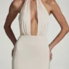 Desiree Backless Halterneck Fishtail Gown in Ivory