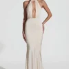Desiree Backless Halterneck Fishtail Gown in Ivory