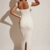 Dolcezza Modal Sweetheart-Neck Cap-Sleeve Maxi Dress in Ivory