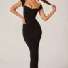 Dolcezza Sweetheart Neckline Maxi Dress in Black