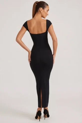 Dolcezza Sweetheart Neckline Maxi Dress in Black