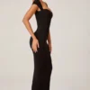 Dolcezza Sweetheart Neckline Maxi Dress in Black